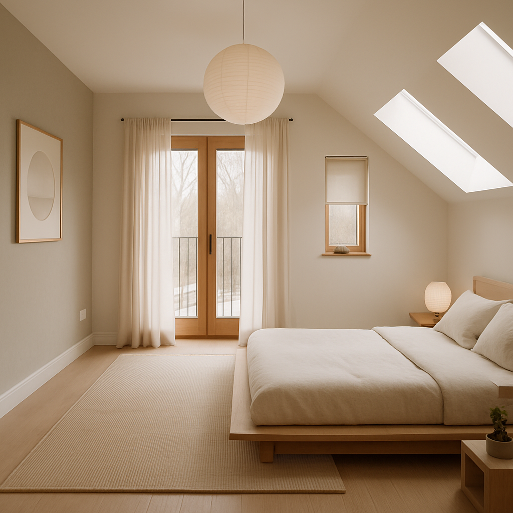 After: Sparse attic → Japandi