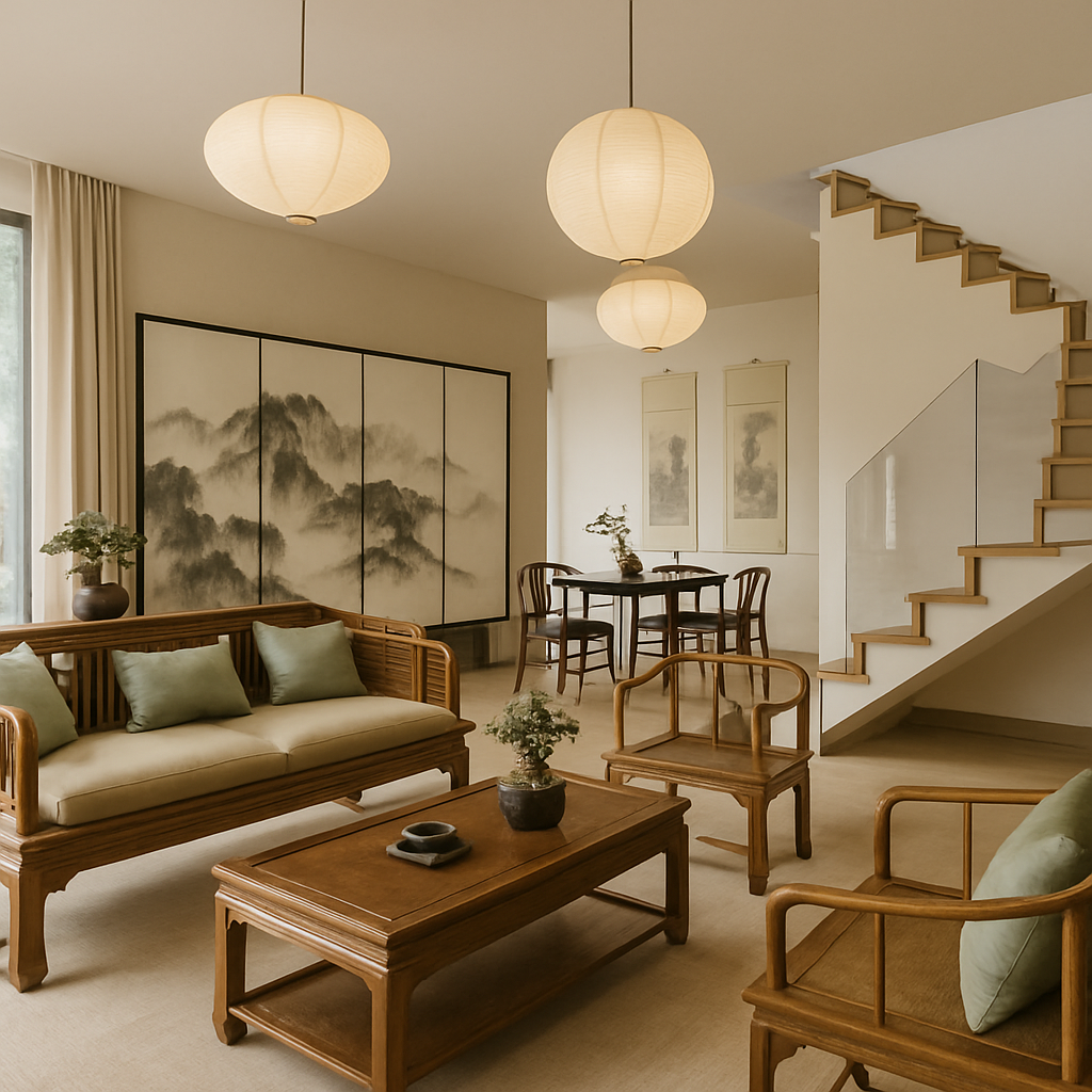 After: Open plan → Neo-Chinese